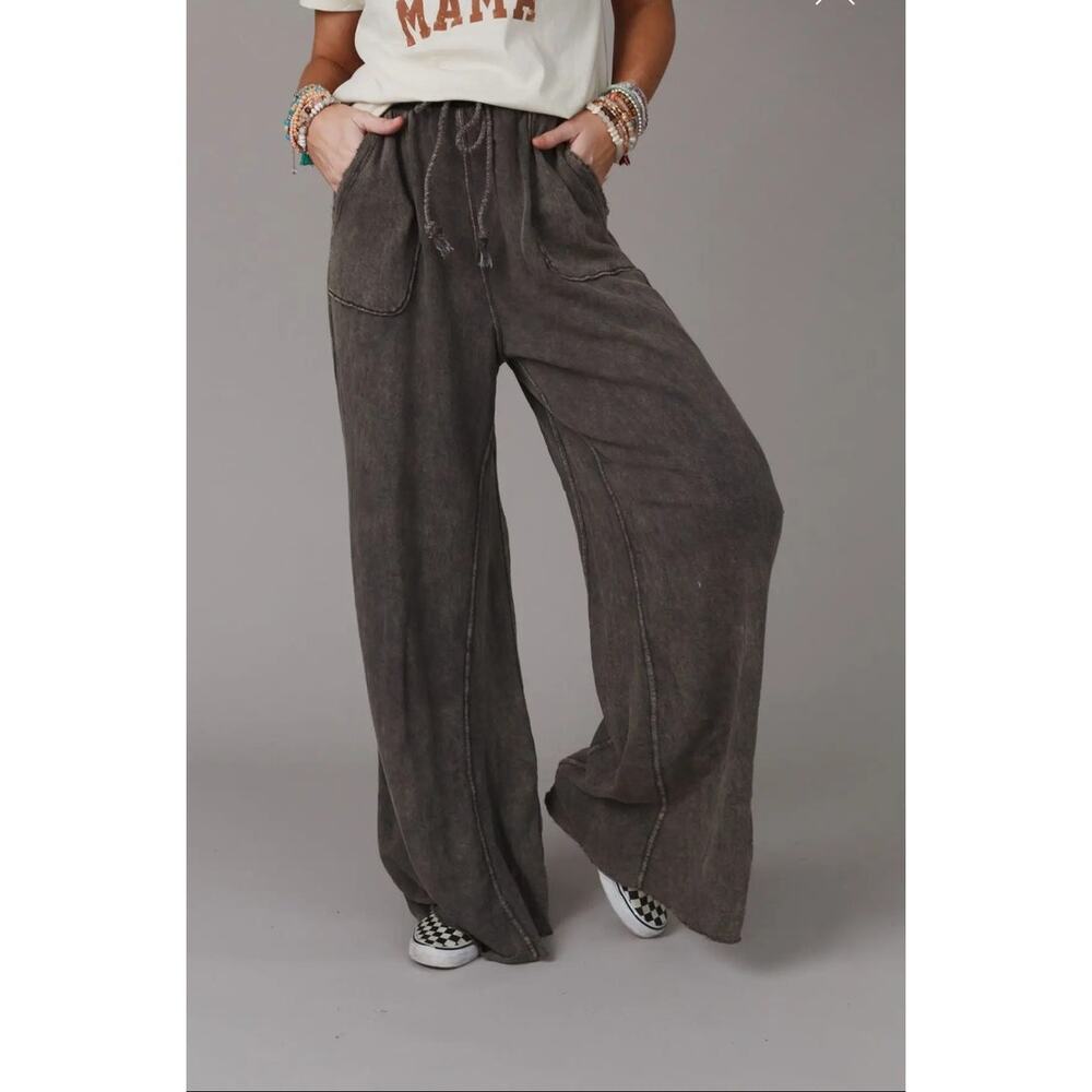 Relaxing Robin Wide Leg Pant - New Charcoal - Picture 2 of 4